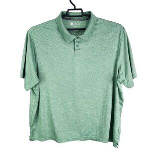 Mens Heather Green Haggar Clothing Polo Shirt Short Sleeve Polyester Size 2X